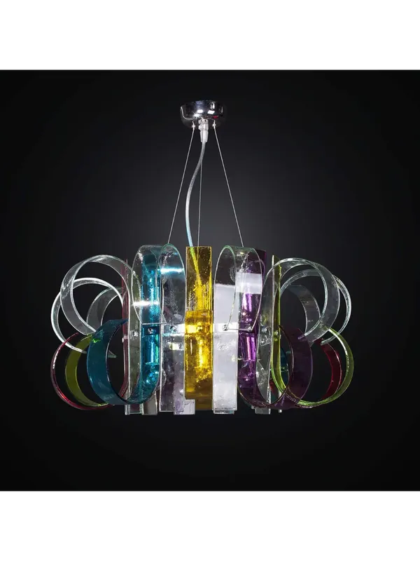 Sconto Lampadario moderno design in vetrofusione multicolor 6 luci BGA 2322-20r