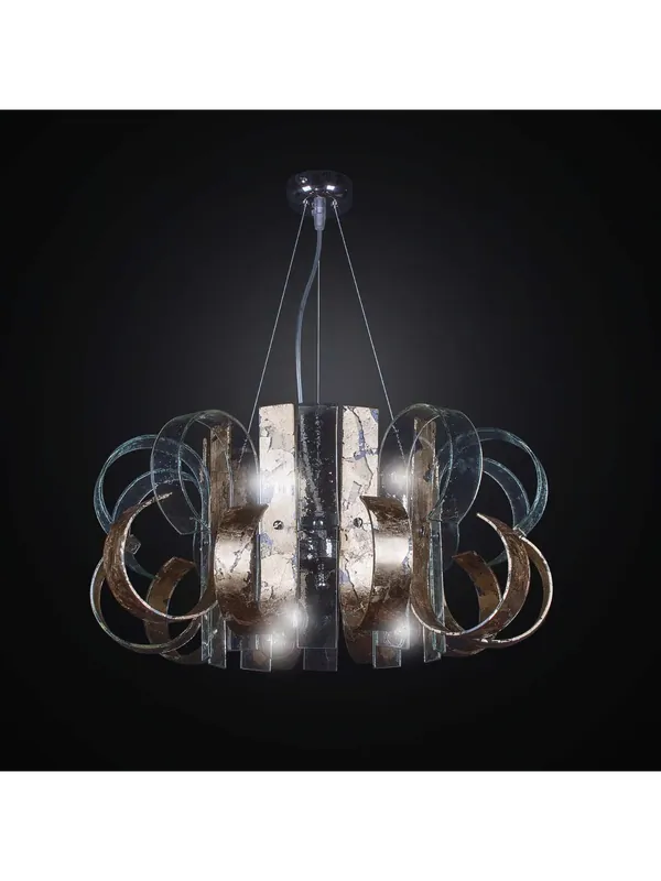 Lampadario moderno design in vetrofusione foglia oro 6 luci BGA 2322-20r Prezzo Basso