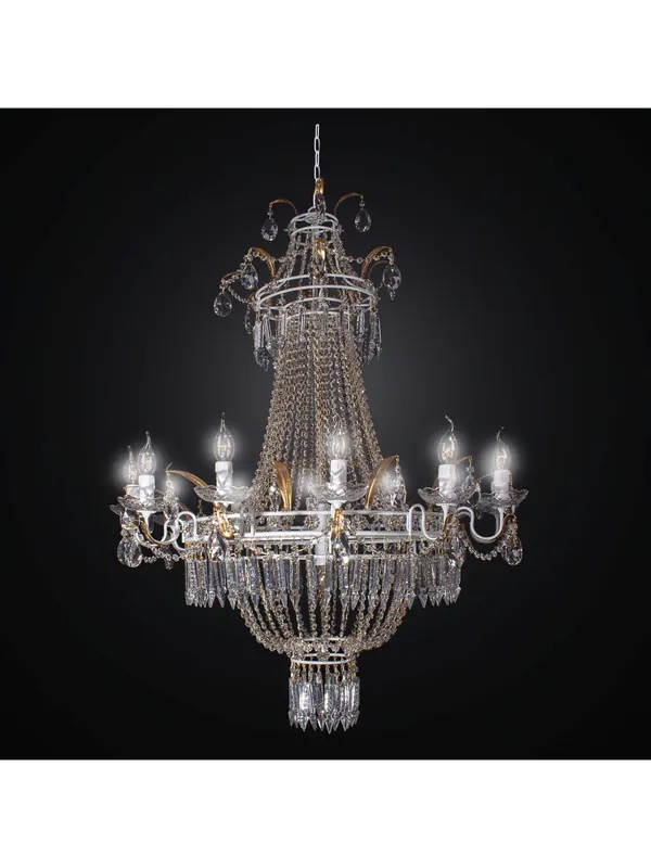 Subito Disponibile Lampadario classico in ferro battuto e cristallo 15 luci BGA 2337-15