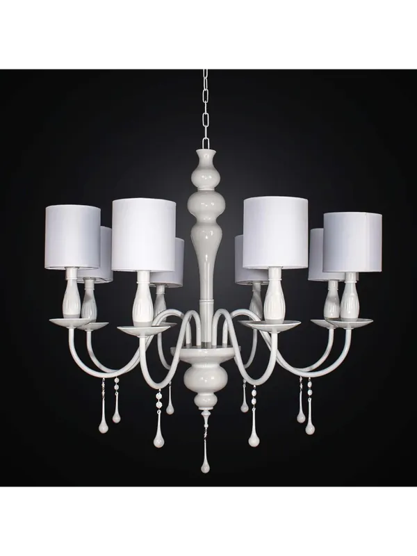 Lampadario moderno in cristallo bianco 8 luci BGA 2344-8 Non Perdere