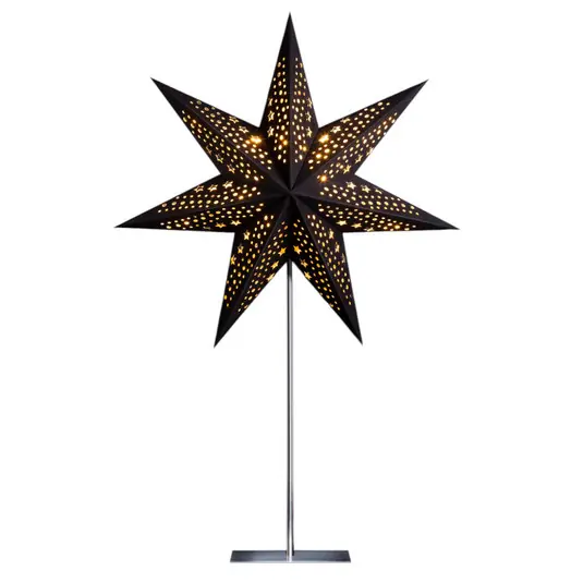 Più Venduto STERNTALER Stella in carta, nera, 7 punte Ø 45 cm Altezza 70 cm