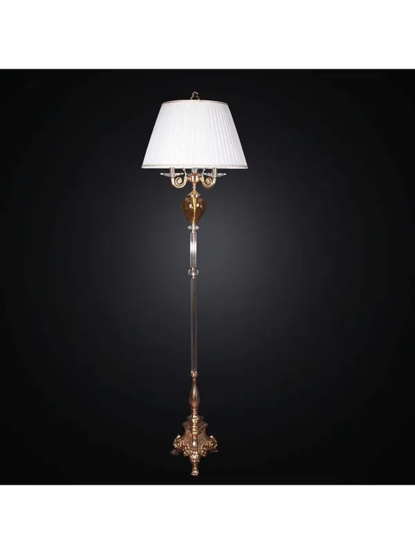 Piantana classica in ottone e cristallo 3 luci BGA 2346-pt design swarovsky Consegna Rapida