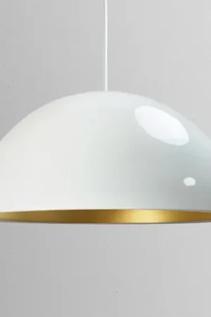 Lampada a sospensione Lipeo, bianco/oro, Ø 40 cm, metallo, E27 A Buon Prezzo
