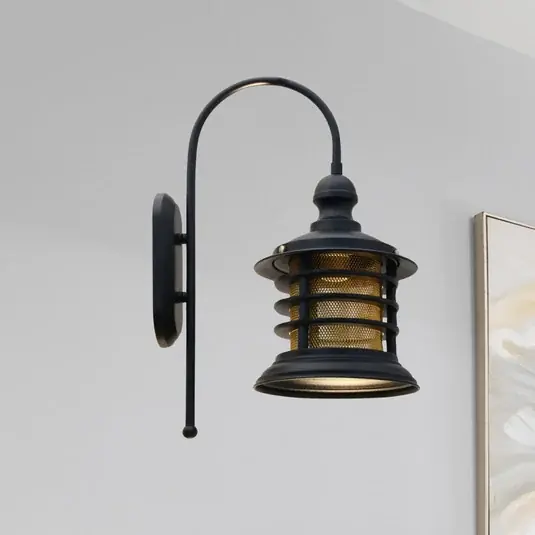 Economico Applique Nostalji, nera, altezza 48 cm, metallo, E27