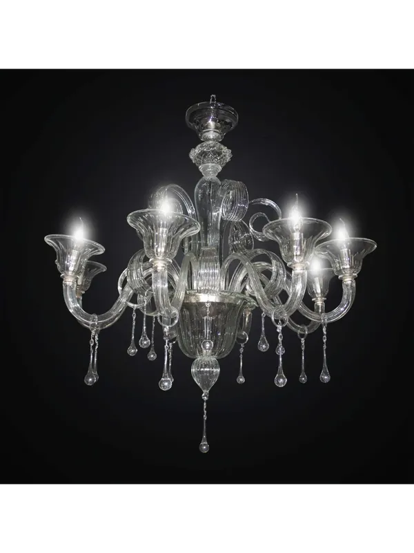 Prezzo Basso Lampadario murano classico trasparente a 8 luci BGA 3004-8