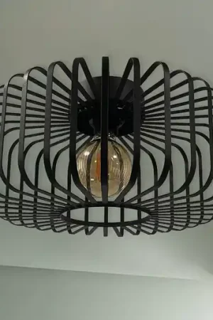 Plafoniera Niko, nera, Ø 39 cm, metallo, E27 Solo Oggi