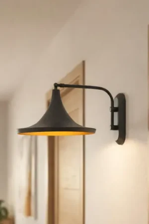 Applique Genish, nero, larghezza 30 cm, metallo, E27 Nuovo Arrivo