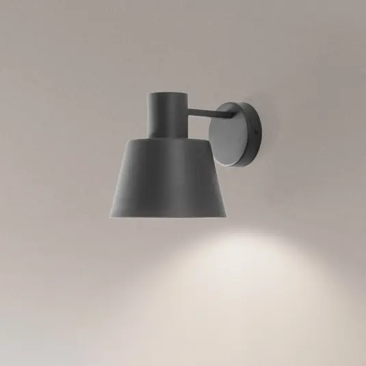 Professionale Applique Dunka, verde oliva, a 1 luce, acciaio, altezza 17 cm