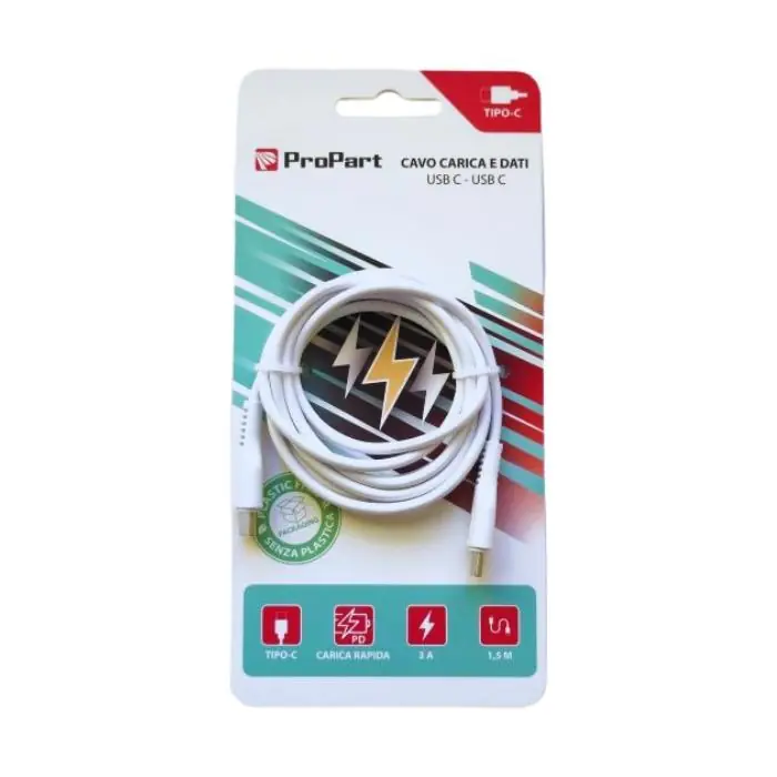 Ultime Pezzi Cavo USB C USB C 3A 1,5 metri bianco LIFE365 ITALY PP15CC631W