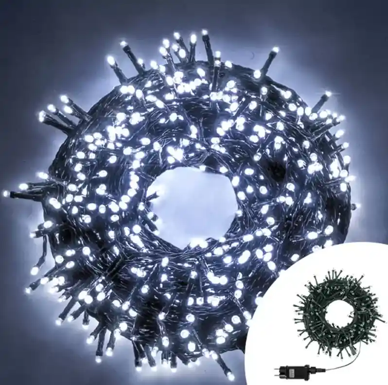 Spedito Oggi Catena luminosa LED bianchi 200 luci 10 metri Giocoplast Natale 13911304