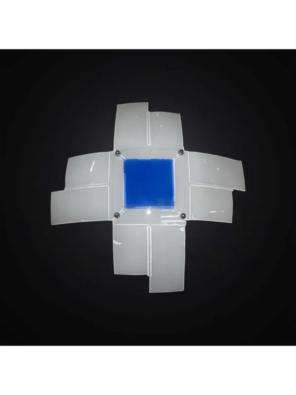 A Buon Prezzo Plafoniera moderna in vetrofusione bianco-blu 4 luci BGA 2957-50