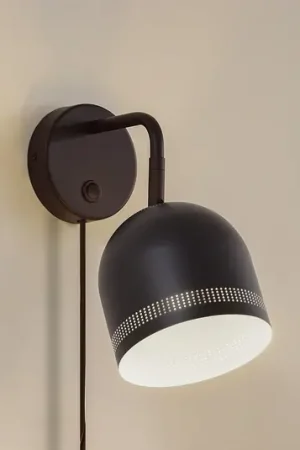 Nola Applique Oura, nera, con spina, regolabile, ferro A Buon Prezzo
