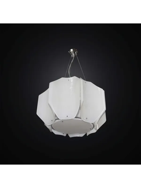 Lampadario moderno in vetrofusione bianco 5 luci BGA 2955-s8v Occasione Imperdibile