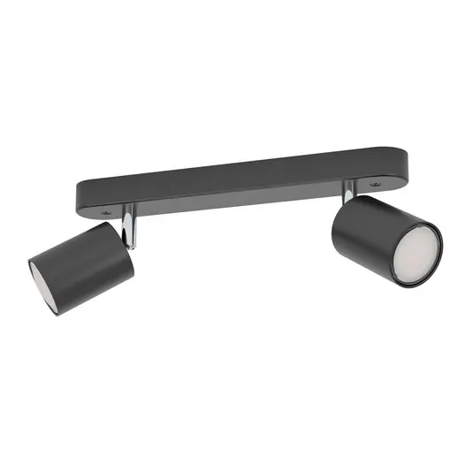 EGLO connect Smart Spot Adfira-Z, nero, a 2 luci, acciaio Nuova Collezione