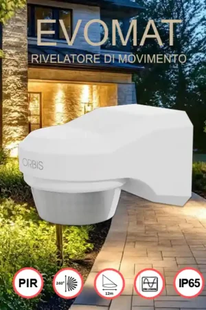 Rilevatore di movimento PIR 240 gradi esterno Orbis OB137912 IP65 Prezzo Ridotto