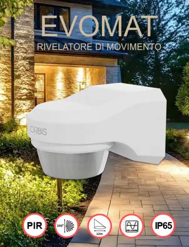 Rilevatore di movimento PIR 240 gradi esterno Orbis OB137912 IP65 Prezzo Ridotto