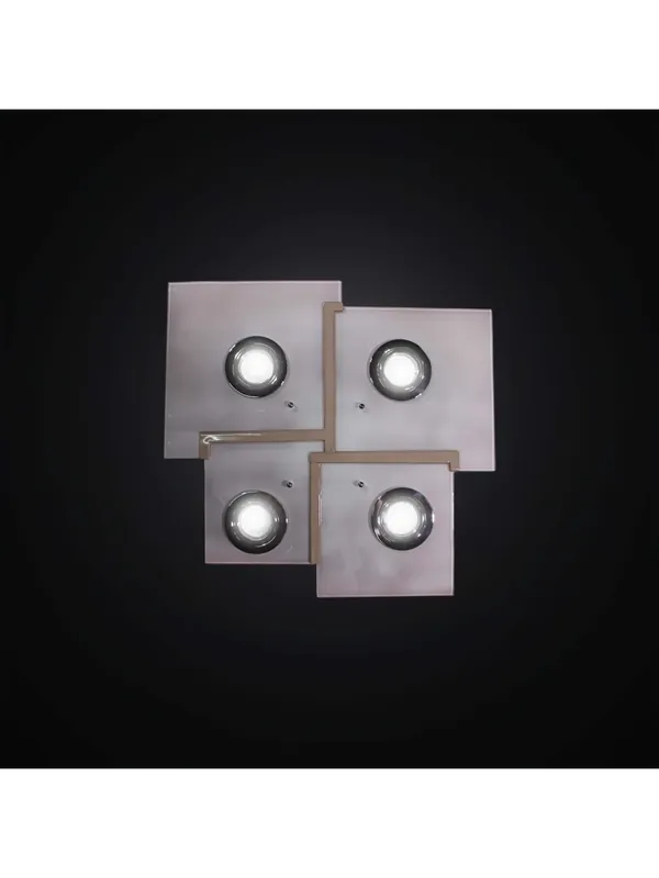 Non Perdere Plafoniera con faretti bianco e tortora 4 luci BGA 2984-pl4