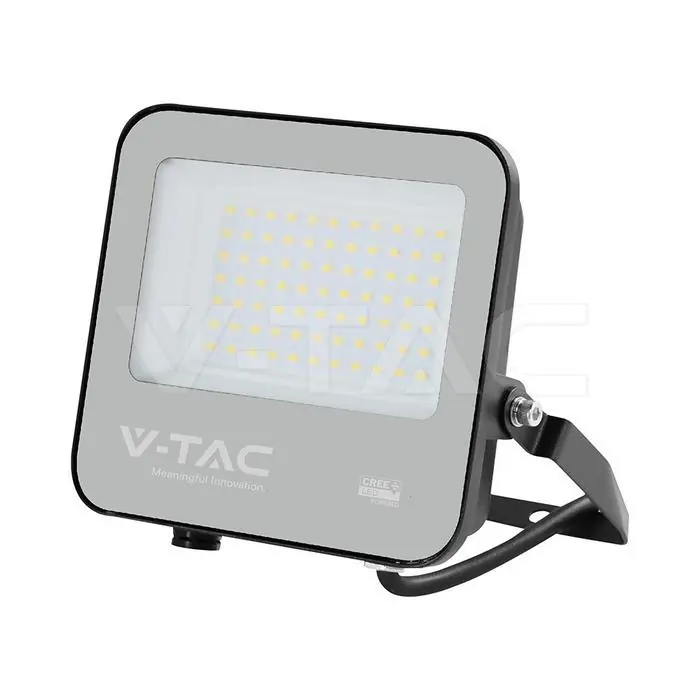 Saldi Faro Proiettore LED Slim 50W V-TAC Cavo 1m Nero 3000K IP65 - 231996