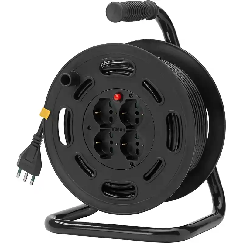 Promo Stagionale Vimar 0P32731 Avvolgicavo con disgiuntore termico di protezione, ergonomico, 16A 4 prese universali 30m