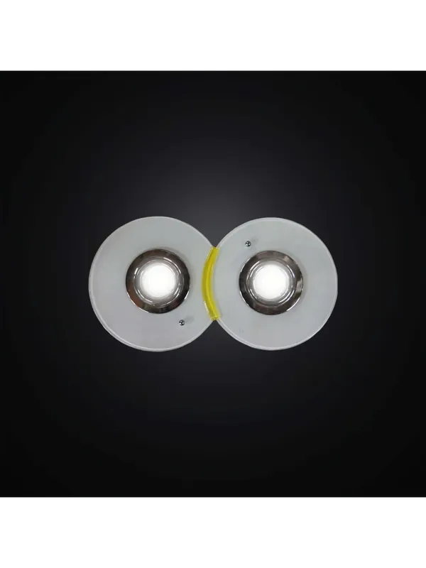 Spedito Oggi Plafoniera con faretti in vetrofusione bianco e giallo 2 luci BGA 2983-pl2