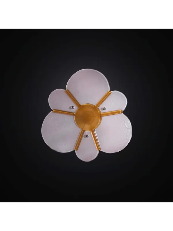 Prezzo Basso Plafoniera design moderna vetrofusione bianco-ambra 1 luce BGA 2962-30