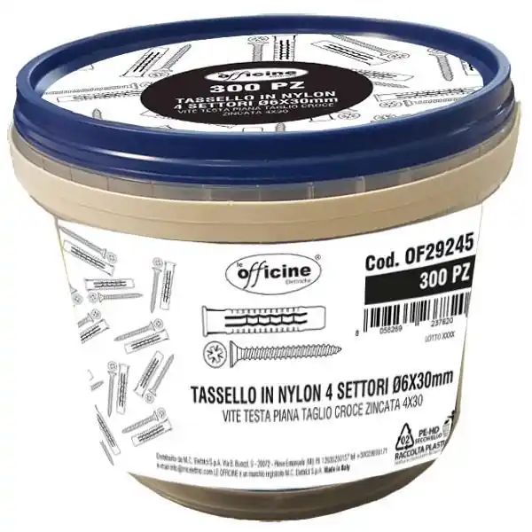 Tasselli nylon 6x30 con viti GLI ELETTRICI OF29245 Esclusivo
