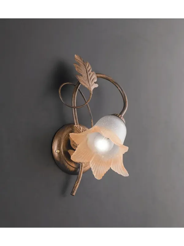 Must-Have Applique classico in ferro battuto 1 luce LGT Girandola scuro