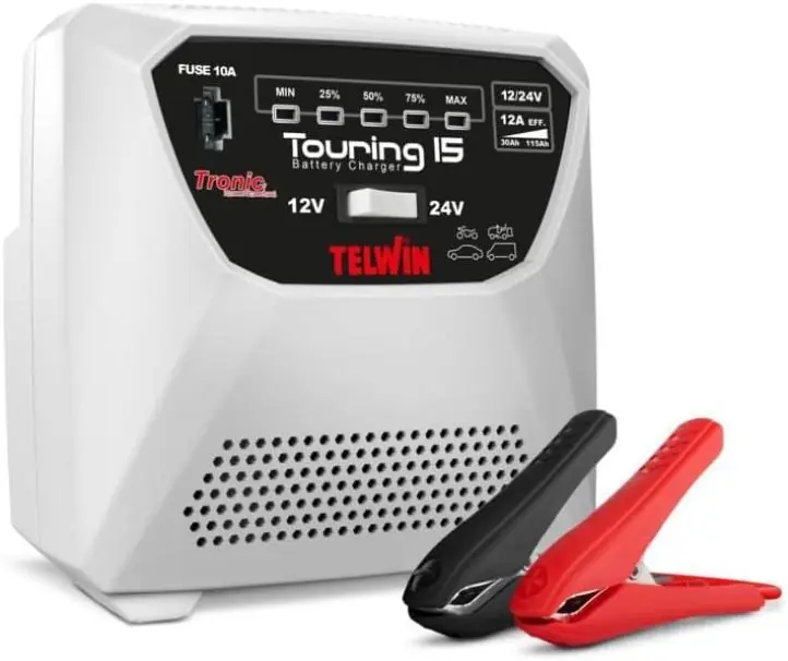 Caricabatteria automatico 12V 24V per auto e moto TELWIN 807852 Touring 15 Prezzo Conveniente