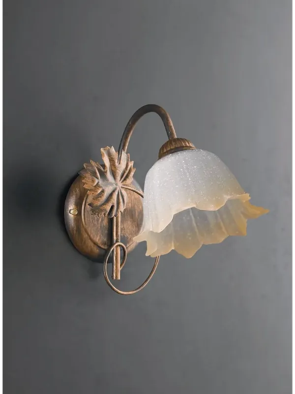 Professionale Applique classico in ferro battuto 1 luce LGT Acero