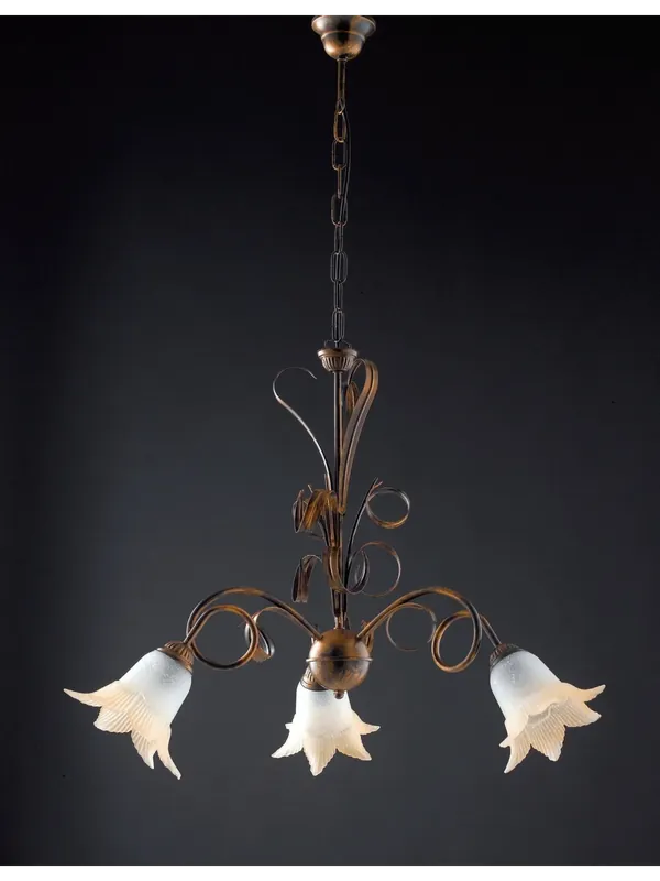 Offerta Lampadario classico in ferro battuto 3 luci LGT Morena