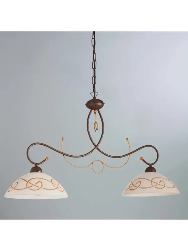 Bilanciere a lampadario classico in ferro battuto 2 luci LGT Amalfi Offerta Lampo