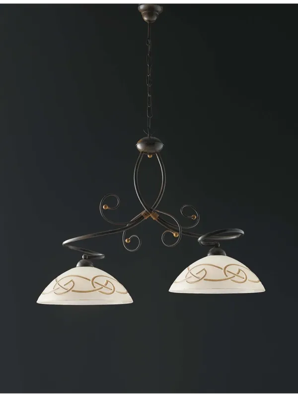 Must-Have Bilanciere a lampadario classico in ferro battuto 2 luci LGT Sorrento