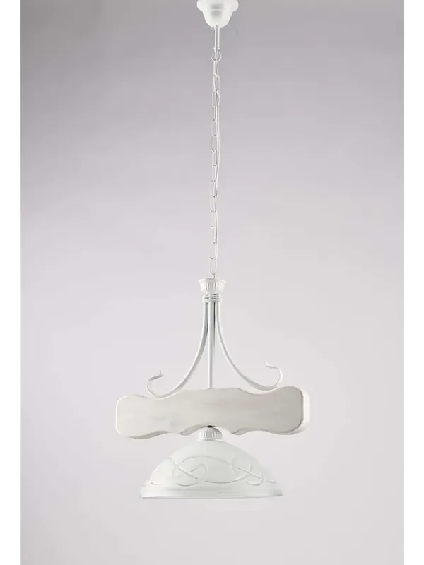 Ultima Occasione Lampadario rustico in legno e vetro 1 luce LGT Spello 001