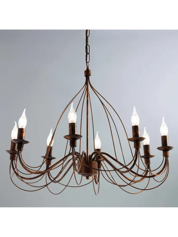 Lampadario classico in ferro battuto 8 luci LGT Spagna sp8 ruggine Prezzo Basso