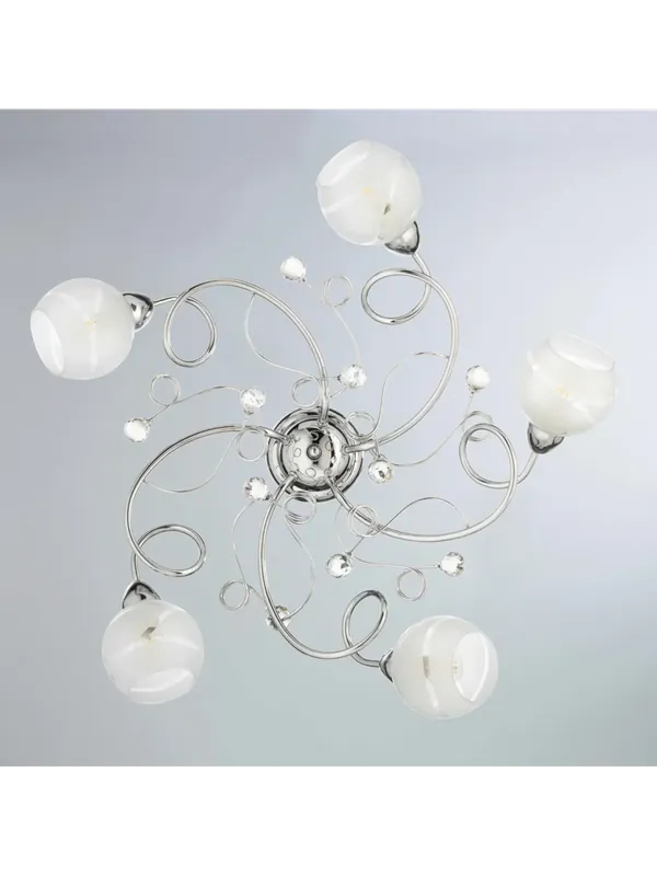 Plafoniera moderna con sfere in cristallo 5 luci LGT Capri pl5 Ultime Pezzi