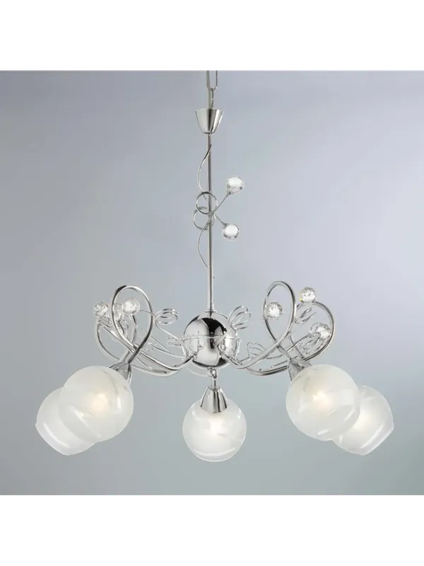 Lampadario moderno con sfere in cristallo 5 luci LGT Capri sp5 Non Perdere