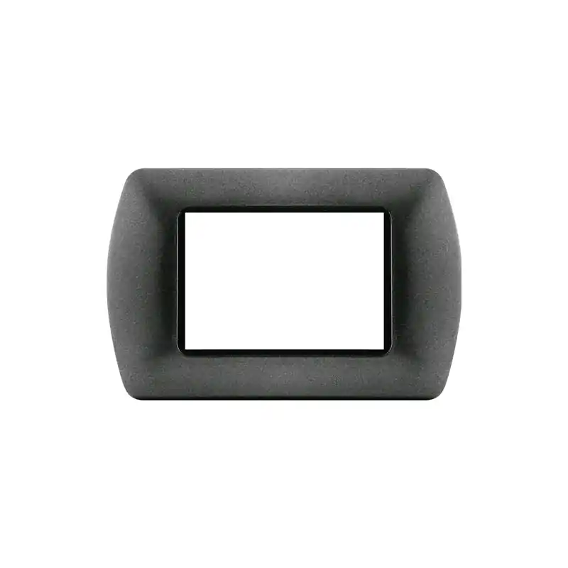 Solo Oggi placca 3 posti moduli antracite in metallo compatibile con bticino living international l4803