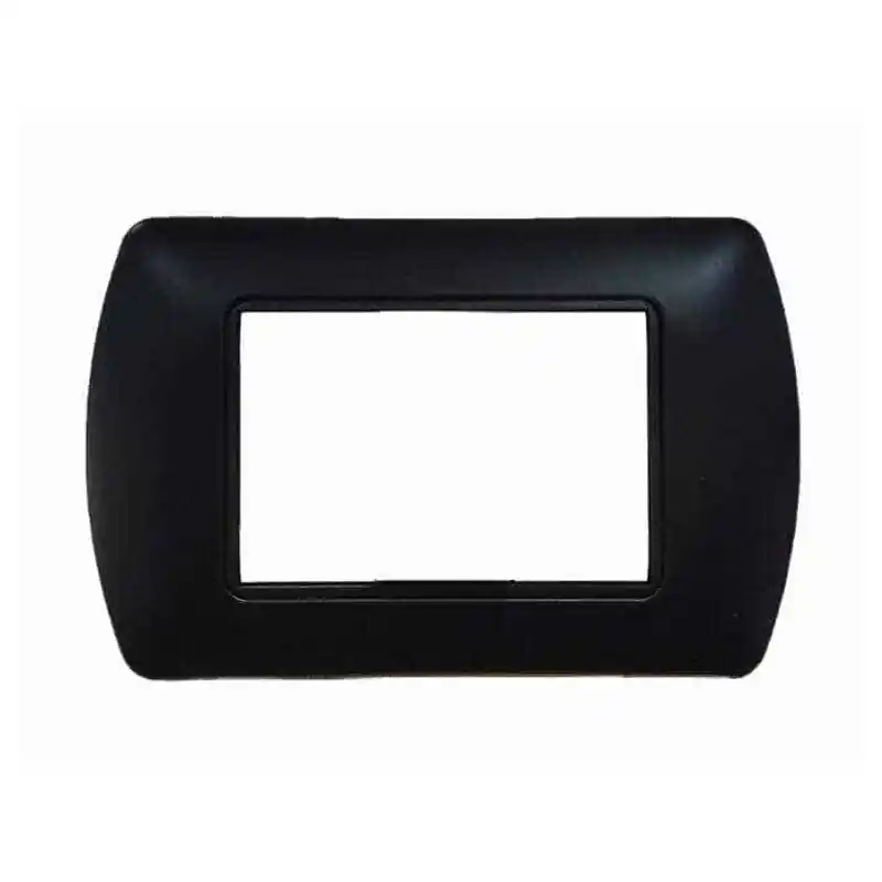Spedizione Espresso placca 4 posti moduli nera in metallo compatibile con bticino living international l4804 e ln4704