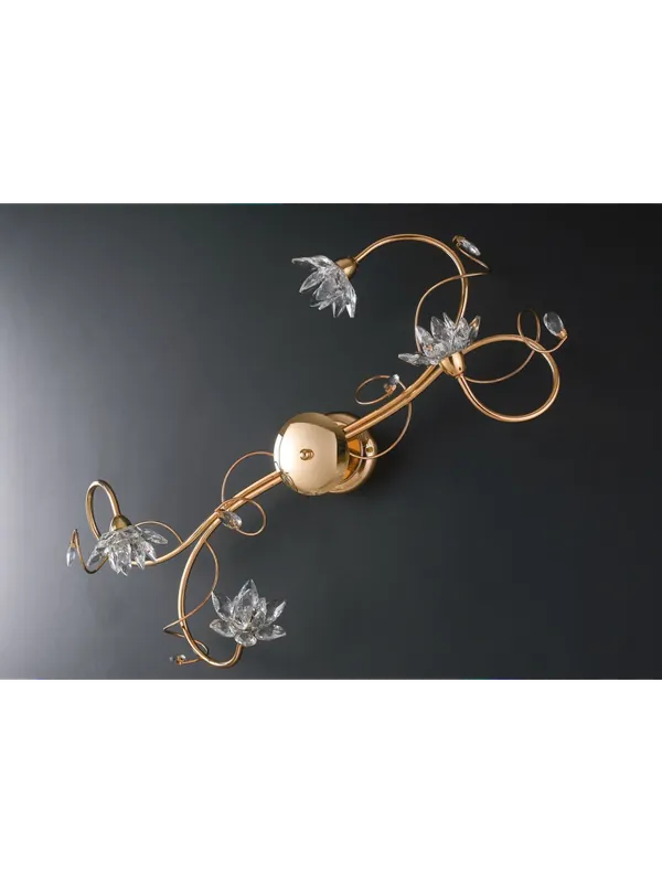 Plafoniera moderna oro con cristalli 4 luci LGT Teo pl4 Prezzo Scontato