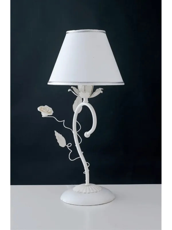 Subito Disponibile Lumetto contemporaneo con rose 1 luce LGT Bouquet lp bianco