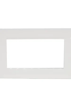 Compra Oggi Stesso m6004-01 placca bianca mostrina 4 posti moduli in tecnopolimero plastica compatibile con vimar plana 14654.01