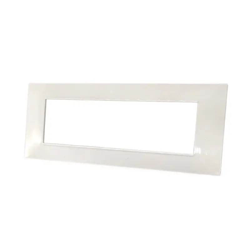 Bestseller m6007-01 placca mostrina bianca 7 posti moduli in tecnopolimero compatibile con vimar plana bianca 14657.01