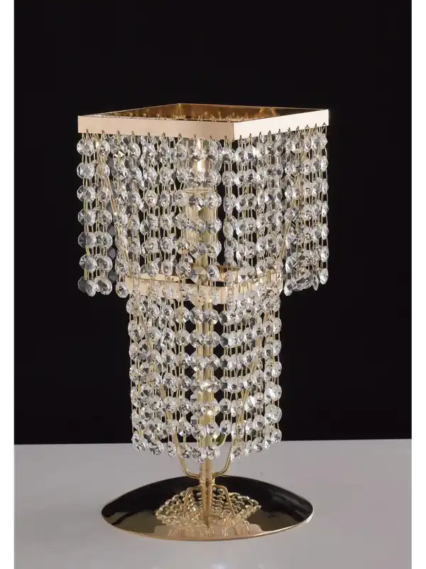 Lampada da tavolo classica oro con cristalli 1 luce LGT Parigi lg Più Venduto