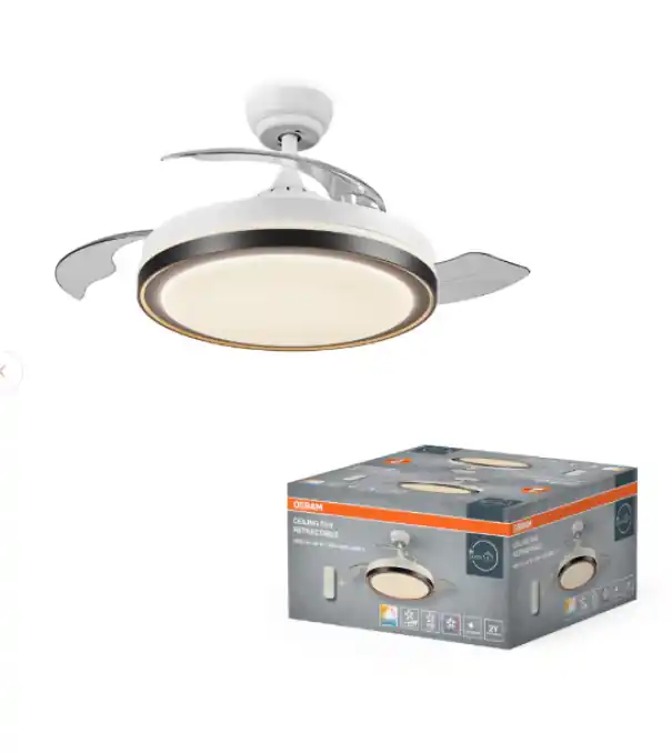 Prezzo Ridotto Ventilatore soffitto retrattile LED luce regolabile Osram LUM506789