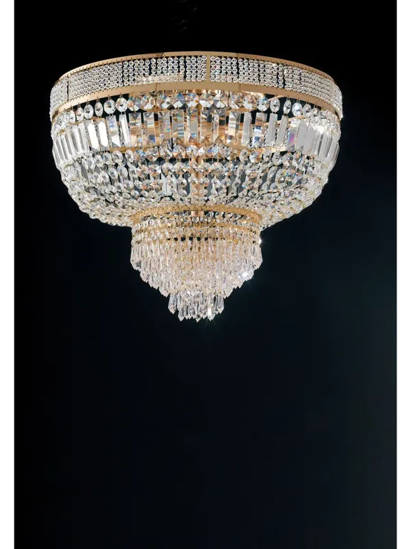 Subito Disponibile Plafoniera cristallo classica oro 8 luci LGT Praga pl8 D.65cm