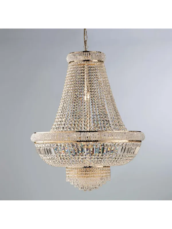 Quantità Limitata Lampadario classico oro con cristalli 9 luci LGT Praga sp9 D.65cm swarovsky