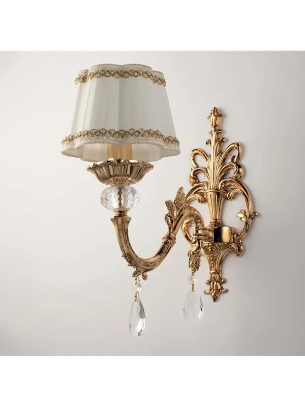 Applique classico oro con cristalli 1 luce LGT Mosca ap1 Quantità Limitata