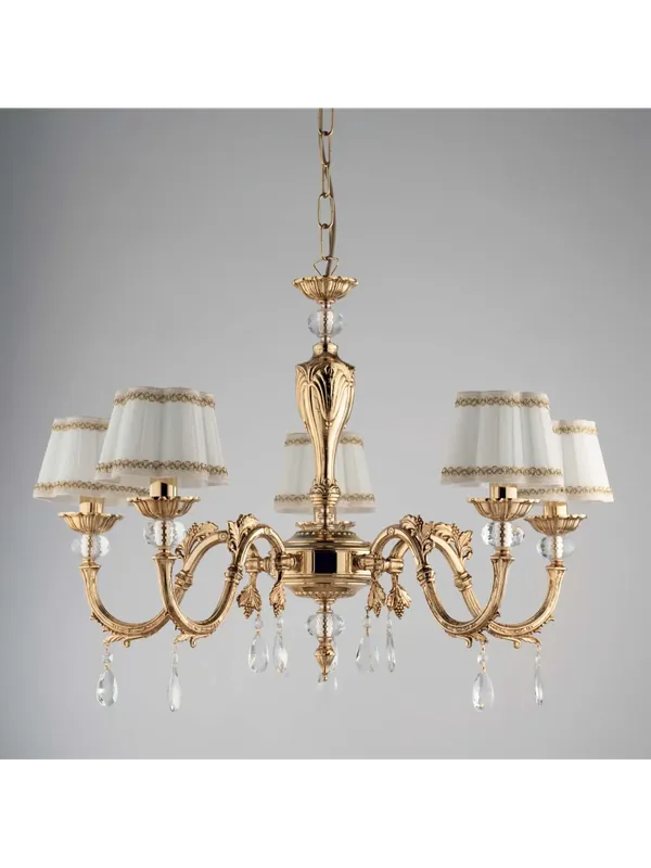 Lampadario classico oro con cristalli 5 luci LGT Mosca sp5 Occasione