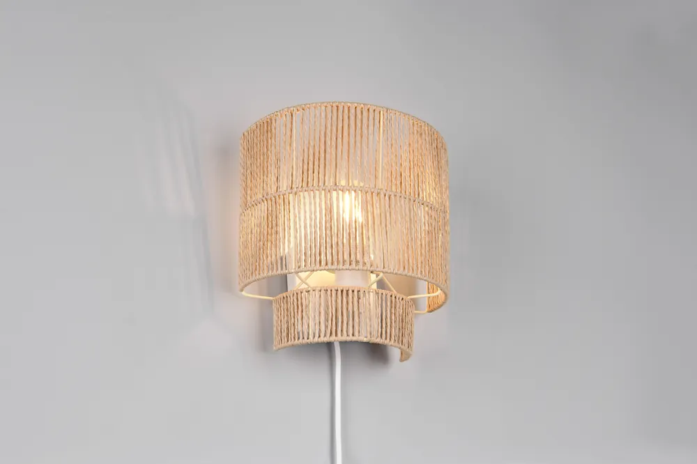 Ultime Pezzi Applique da parete naturale filato carta marrone TRIO LIGHTING R20071026