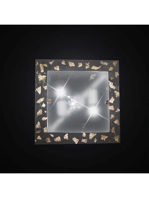 Plafoniera classica in vetrofusione foglia oro 2 luci BGA 2948/PL35 Ultime Pezzi